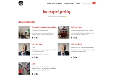 Úvodní stránka webu Tramwayové povídky