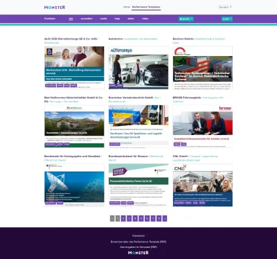 Stránka s náhledy jednotlivých inzerátů