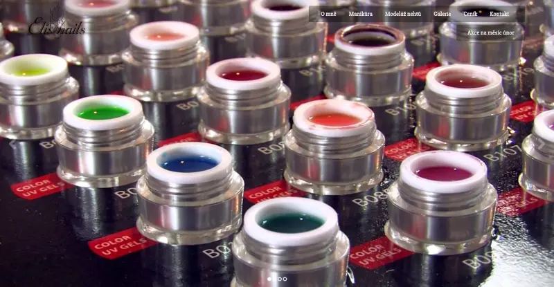 Úvodní stránka webu Elisnails